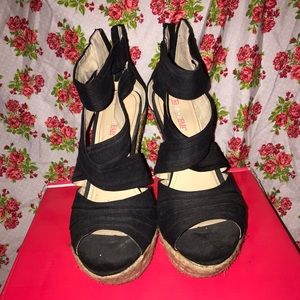 Wedged patterned heels